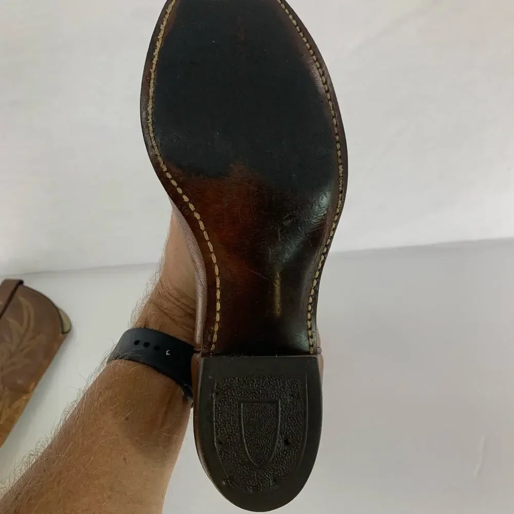 Texas Brand Western Cowboy Boots Brown Men's Size 9M